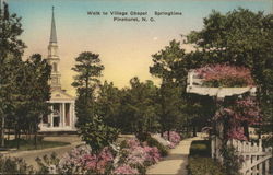 Walk to Village Chapel, Springtime Postcard