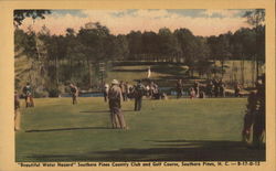 "Beautiful Water Hazard" Southern Pines Country Club and Golf Course Postcard