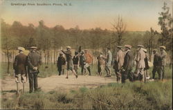 Greetings from Southern Pines, N. C. North Carolina Postcard Postcard Postcard