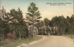 Jefferson Davis Highway, entering Southern Pines Postcard