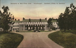 Entrance to Mid Pines Club, "Knollwood" Southern Pines, NC Postcard Postcard Postcard