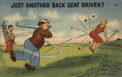 Just Another Back Seat Driver! Caricatures Postcard Postcard Postcard