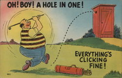 Oh! Boy! A Hole In One! Caricatures Postcard Postcard Postcard