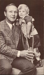 Arnold Palmer with Child in Braces and Crutches for March of Dimes Golf Postcard Postcard Postcard