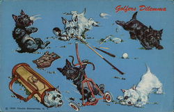 Golfers Dilemma - Scottish Terriers and Westies Postcard Postcard Postcard