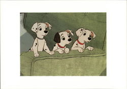 Dalmation Puppies Watch "Thunderbolt" on TV Postcard