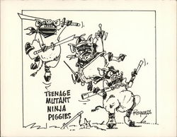 Tennage Mutant Ninja Piggies Postcard