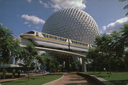 Future World - Monorail and Spaceship Earth Postcard