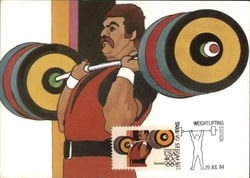 1984 Summer Olympics - Weightlifting Postcard