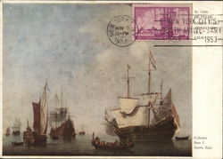 Painting of Ships by Willem Van De Velde Maximum Cards Postcard Postcard Postcard