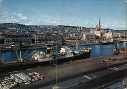 View of Port and Town Rouen, France Postcard Postcard Postcard