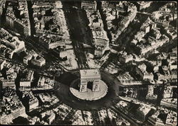 L'Arc de Triomphe - Aerial View Paris, France Postcard Postcard Postcard