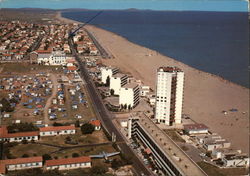 View of Beach and Hotels Postcard