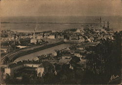 View of Town and Pier Postcard