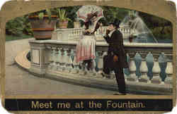 Meet me at the Fountain Romance & Love Postcard Postcard