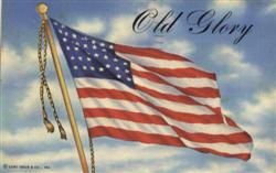 Old Glory - US Flag Patriotic Postcard Postcard