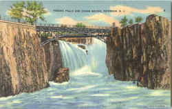 Passaic Falls And Chasm Bridge Paterson, NJ Postcard Postcard