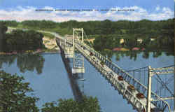 Suspension Bridge Between Prairie Du Chien And Marquette Wisconsin Postcard Postcard