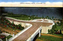 Lincoln Memorial Bridge Milwaukee, WI Postcard Postcard