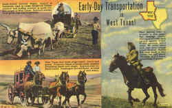 Early Day Transportation In West Texas Cowboy Western Postcard Postcard