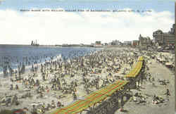 Beach Scene With Million Dollar Pier In Background Postcard