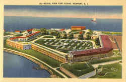 Aerial View Fort Adams Postcard