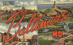 Greetings From Baltimore Maryland Postcard Postcard