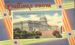 Greetings From U. S. Capitol Postcard