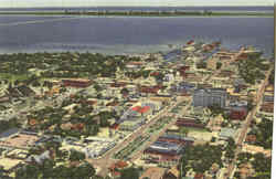 Aerial View Of Business District And Bay Pensacola, FL Postcard Postcard