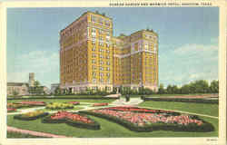 Sunken Garden And Warwick Hotel Houston, TX Postcard Postcard