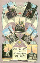 Churches Of St. Johnsbury Vermont Postcard Postcard