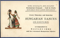 Hotel Dunapalota (Ritz) Budapest, Hungary Advertising Postcard Postcard