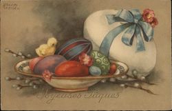 Bowl of Easter Eggs Postcard