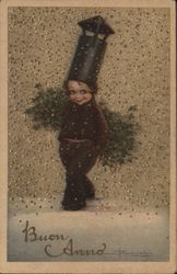 Little Boy Chimney Sweep wearing Stovepipe Hat Children Postcard Postcard