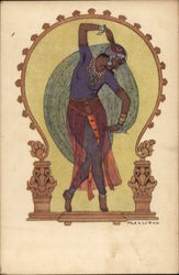 Woman in Ethnic Dress Dancing Postcard Postcard