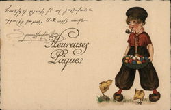 Heureuse Pâques - Happy Easter With Children Postcard Postcard