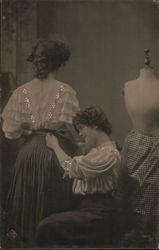 A Woman Having Alterations Done to her Dress Postcard