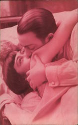 Man Kissing Woman Couples Postcard Postcard