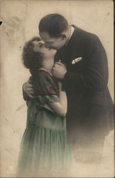 Couple Kissing Romantically Postcard