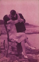 Couple in Deep Embrace Couples Postcard Postcard