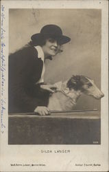 Gilda Langer and Dog Actresses Postcard Postcard