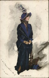 Violet and Blue - Glamour Postcard