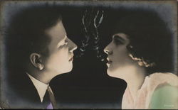 Smoking Couple Staring In Each Others Eyes Couples Postcard Postcard