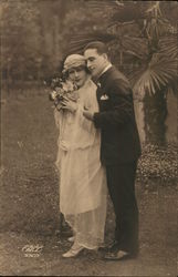 Couple Dressed for Marriage Postcard