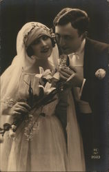 Couple Dressed for Marriage Postcard