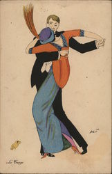 Art Deco Couple Dancing Xavier Sager Postcard Postcard