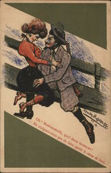 Woman Sitting on Man's Lap Postcard