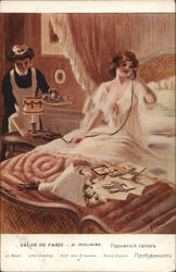 Salon de Paris - A. Guillaume, Le Reveil - After Awaking Artist Signed Postcard Postcard