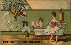 Put Me Amongst The Girls - Women Bathing Comic, Funny Postcard Postcard Postcard