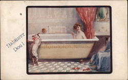 Woman in Bathtub Risque & Nude Postcard Postcard